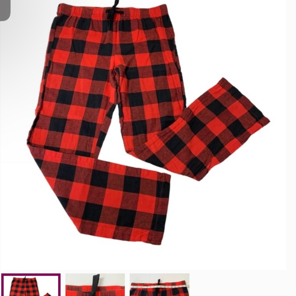 OLD NAVY Flannel Pajama Pants Black White Buffalo Plaid holiday fall cozy warm - Picture 4 of 4